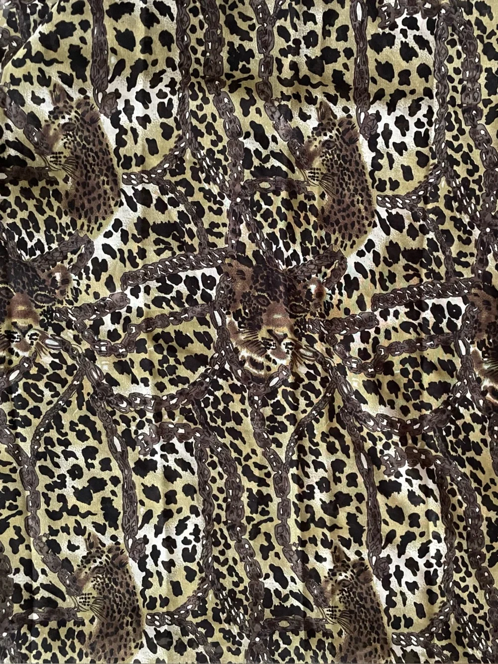 Leopard Print with Chain Details Sarong